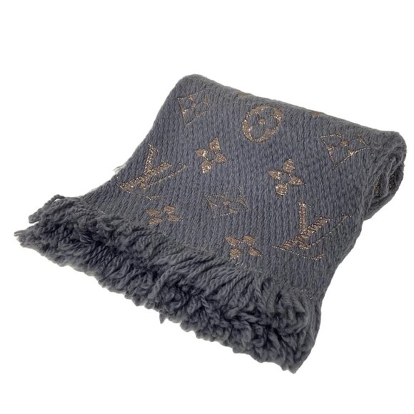 LOUIS VUITTON Eschar Progo Mania Shine Gris - Scarf Wool Silk 380-032225 - Picture 1 of 3